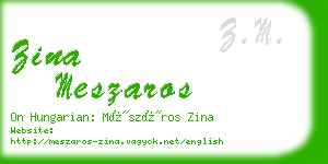 zina meszaros business card